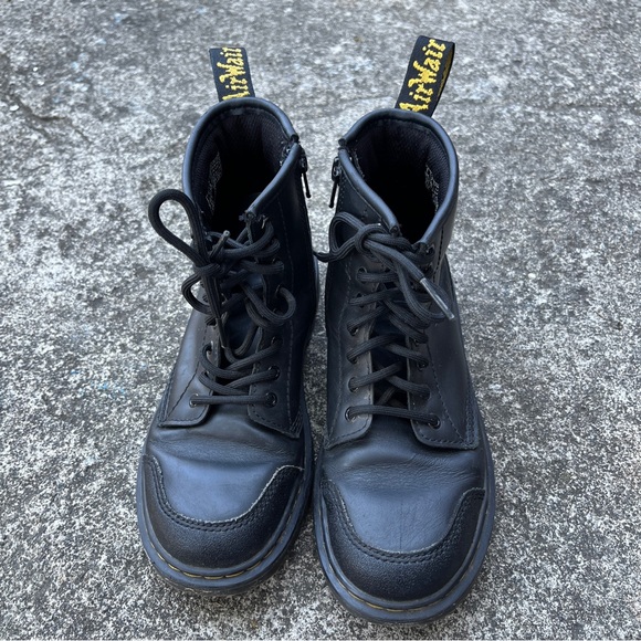 Doc Martens Youth 1460 Overlay Leather Boots - Size 2 - Picture 2 of 9